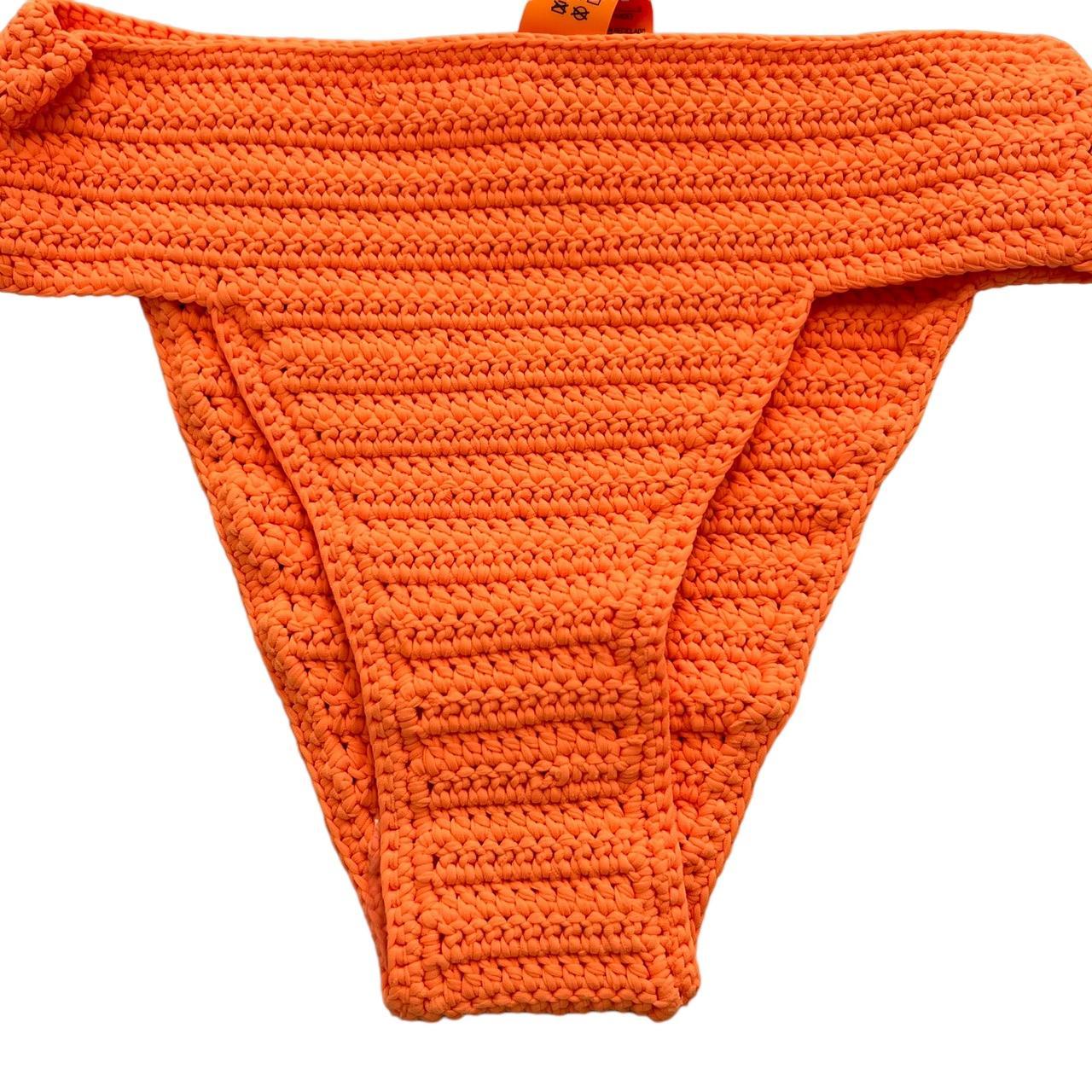 Skims Crochet Swim Bikini Bottom Orange XXS