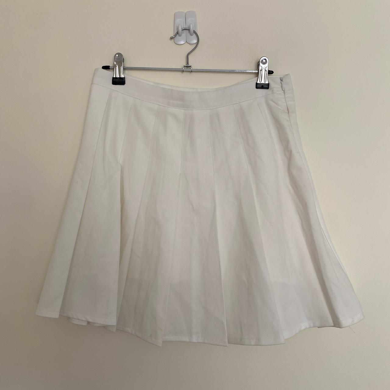 Luck & Trouble pleated tennis skirt white Size... - Depop