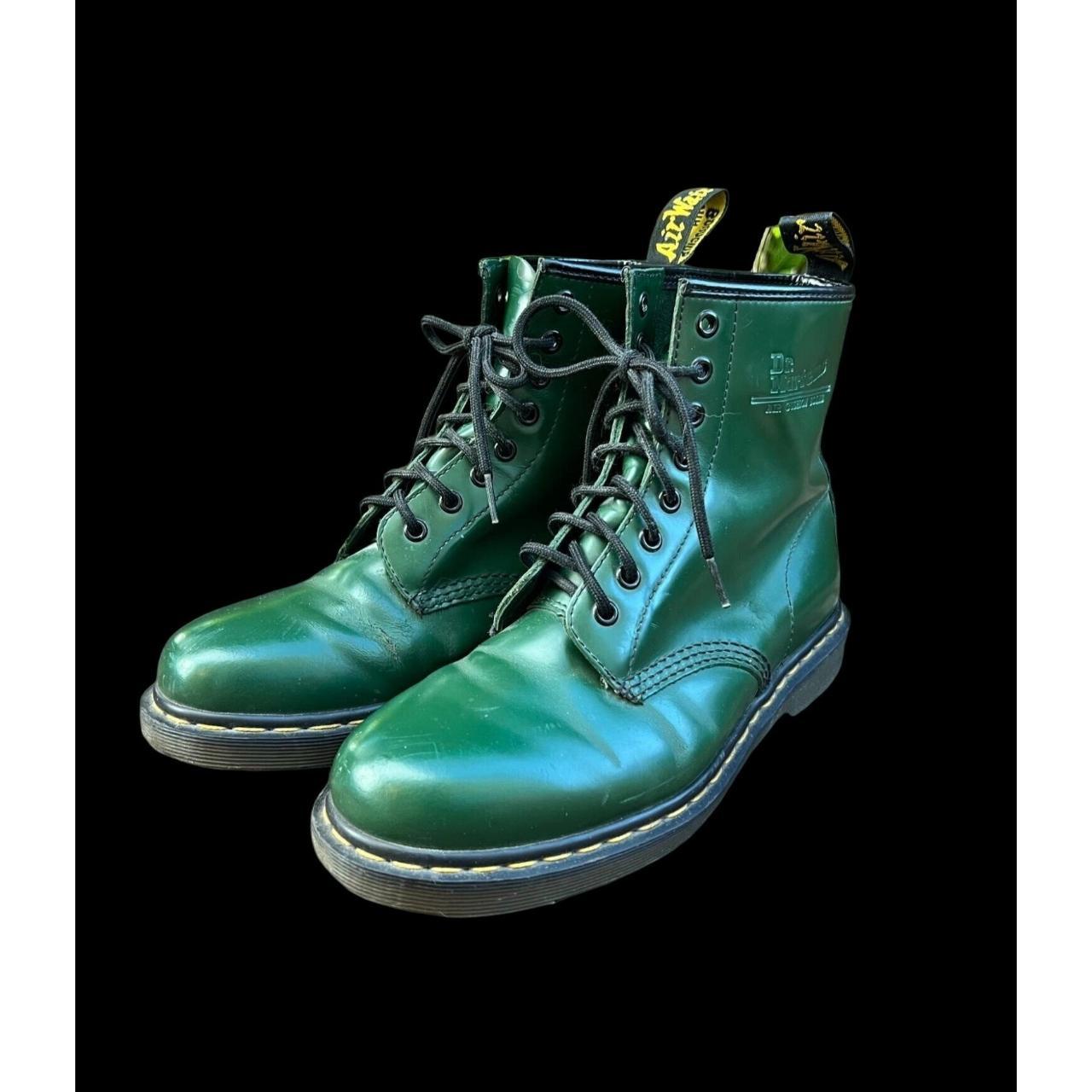 Dr. Martens Air Cushioned Sole 1460 Green Leather. Depop