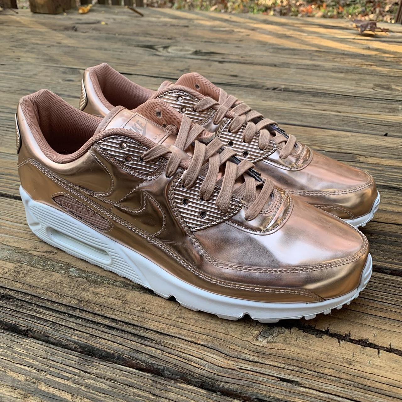 Nike Air Max 90 Metallic Pack Rose Gold Shoes... - Depop