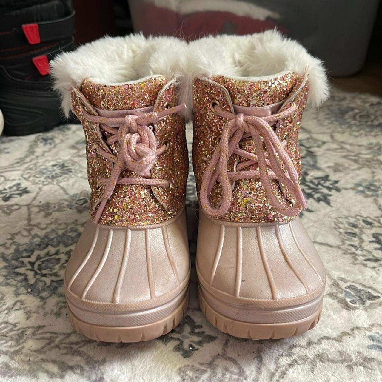 LONDON FOG Collection Pink Glitter Faux Fur Winter. Depop