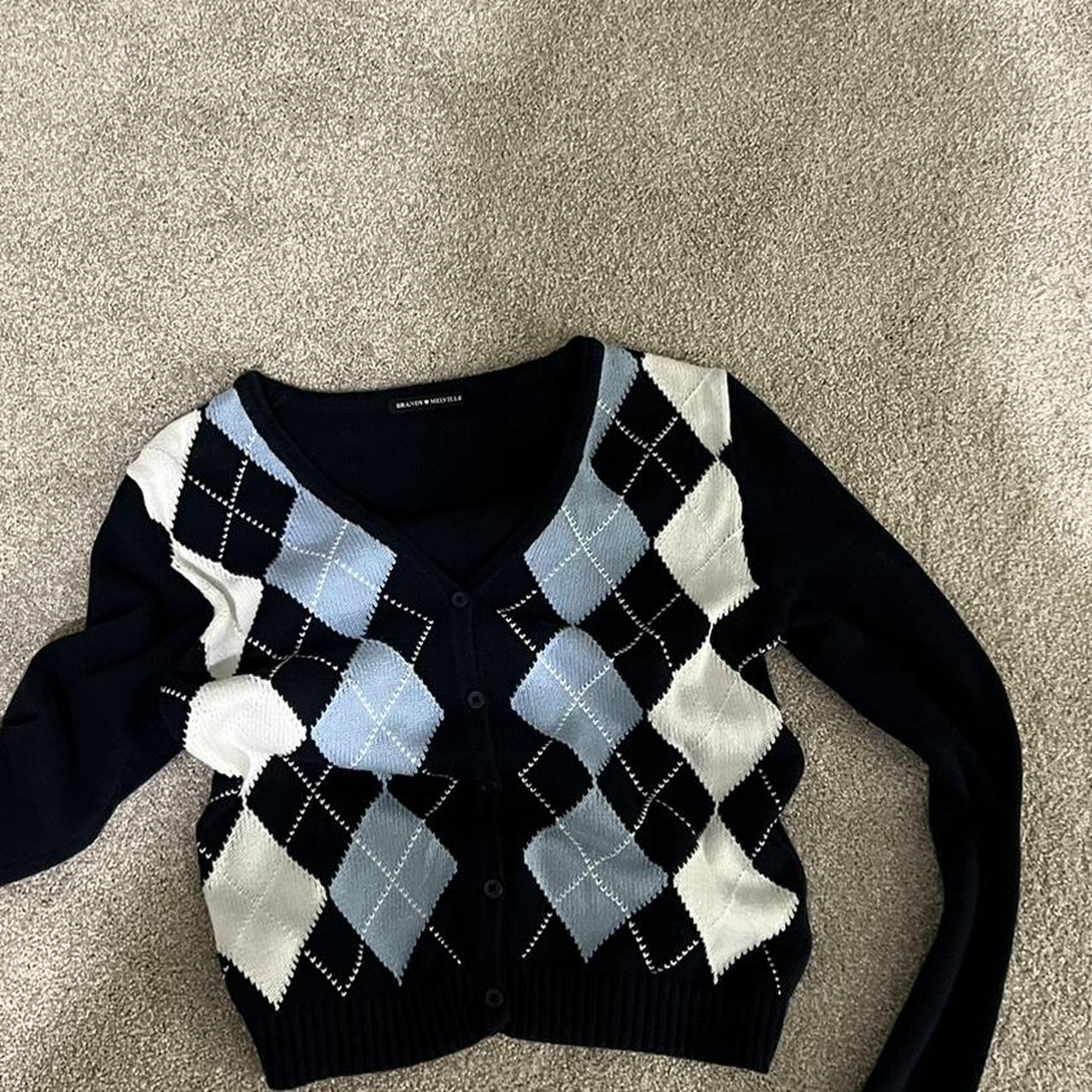 Brandy Melville argyle knit No flaws Like new - Depop