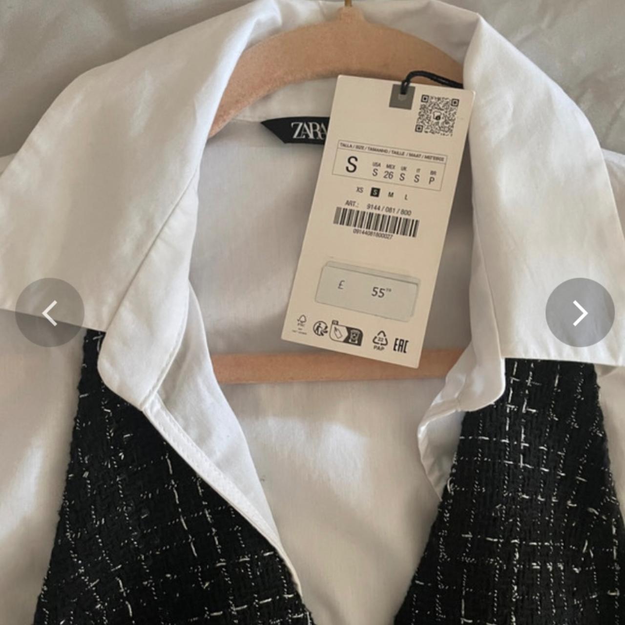 Zara Contrast textured Size Lapel Depop