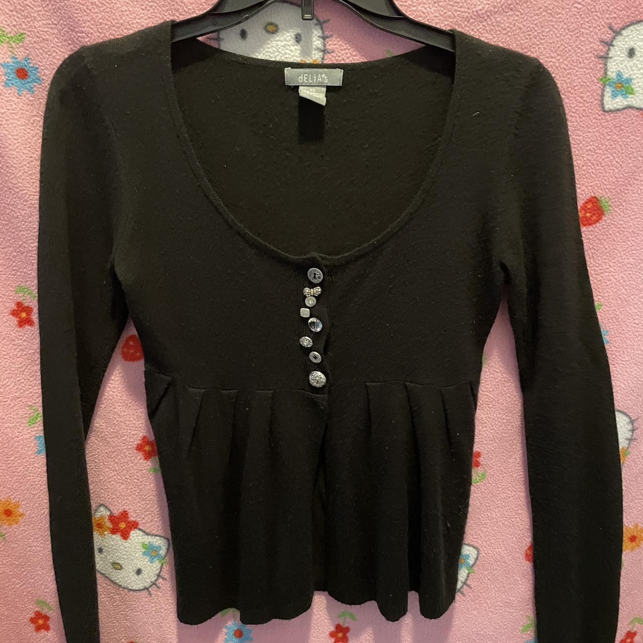 Delia*S Black Cardigan —— Cute cardigan that flows... - Depop