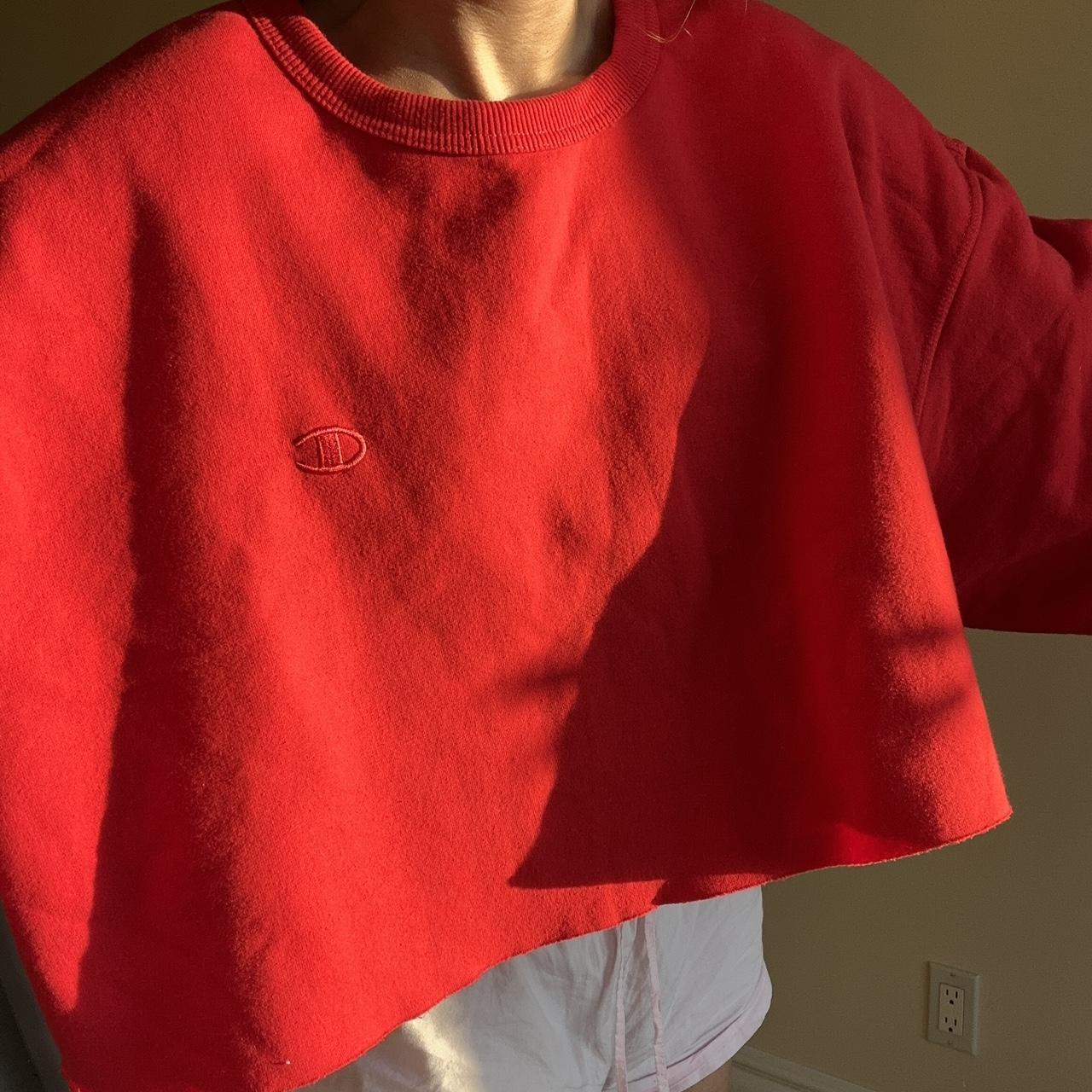 Champion red store cropped sweater