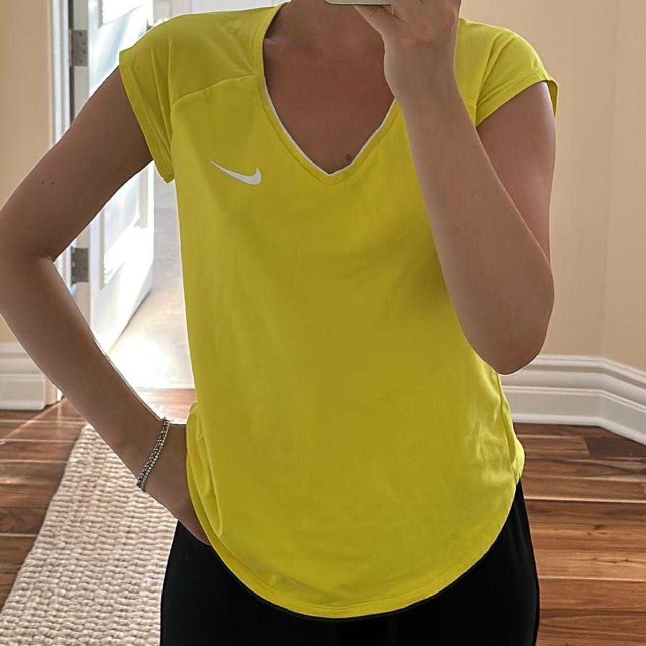yellow nike t shirt women's