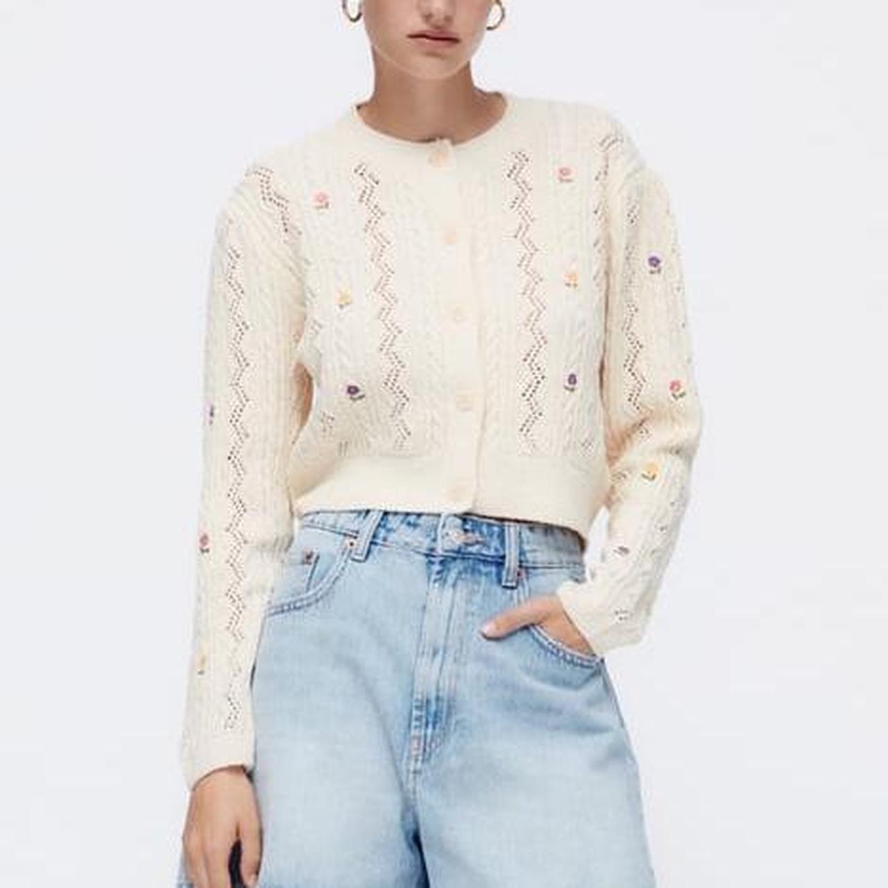 Embroidered cardigan zara online