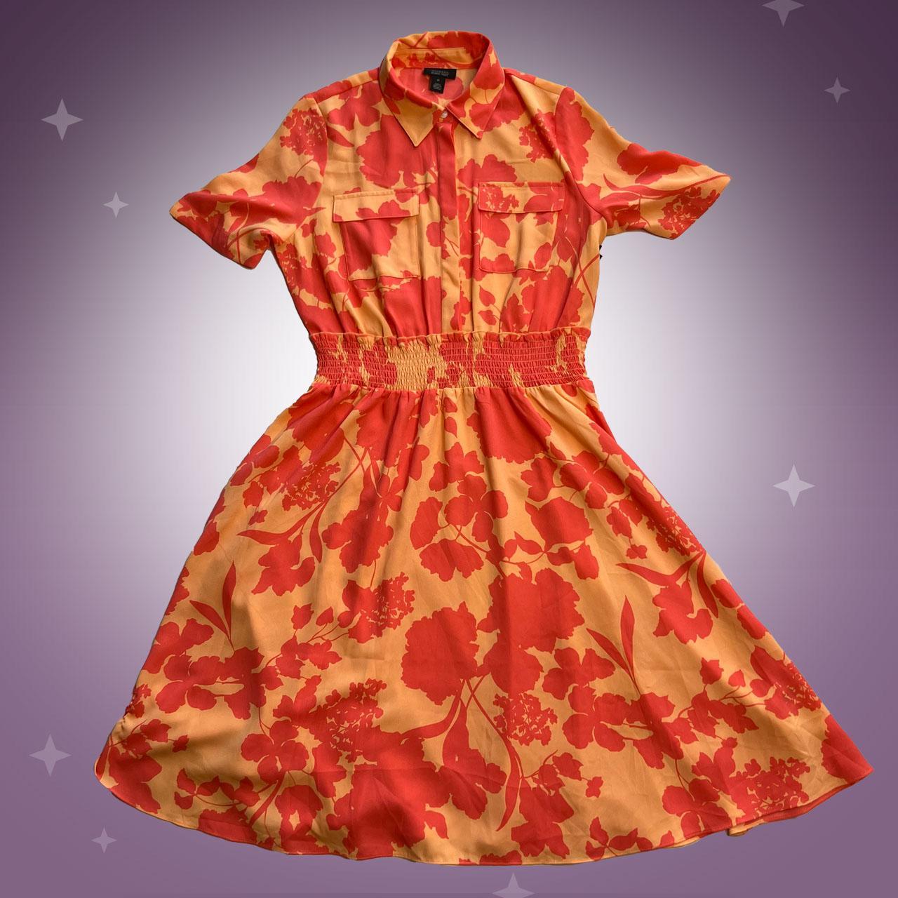 Halogen Women's Orange and Pink Dress Depop