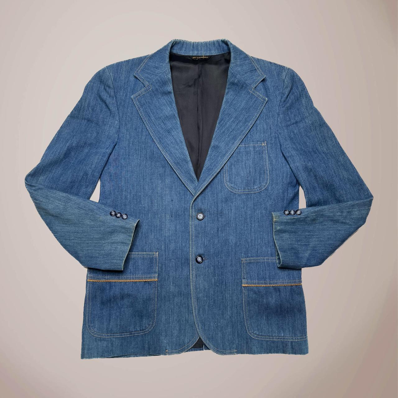 Vintage 70s Farah Sportswear Blue Denim Suit Jacket