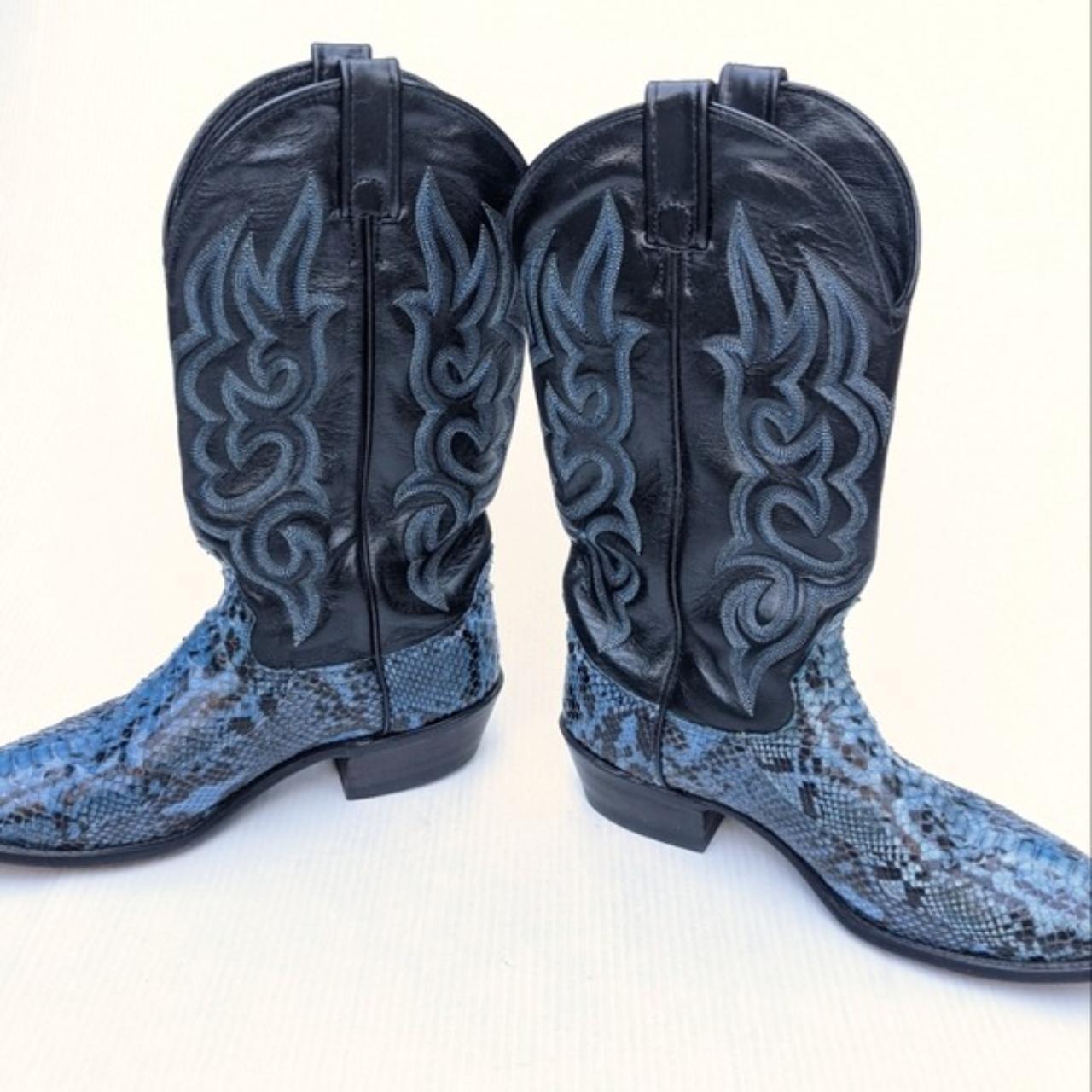 Black and blue cowgirl boots hotsell