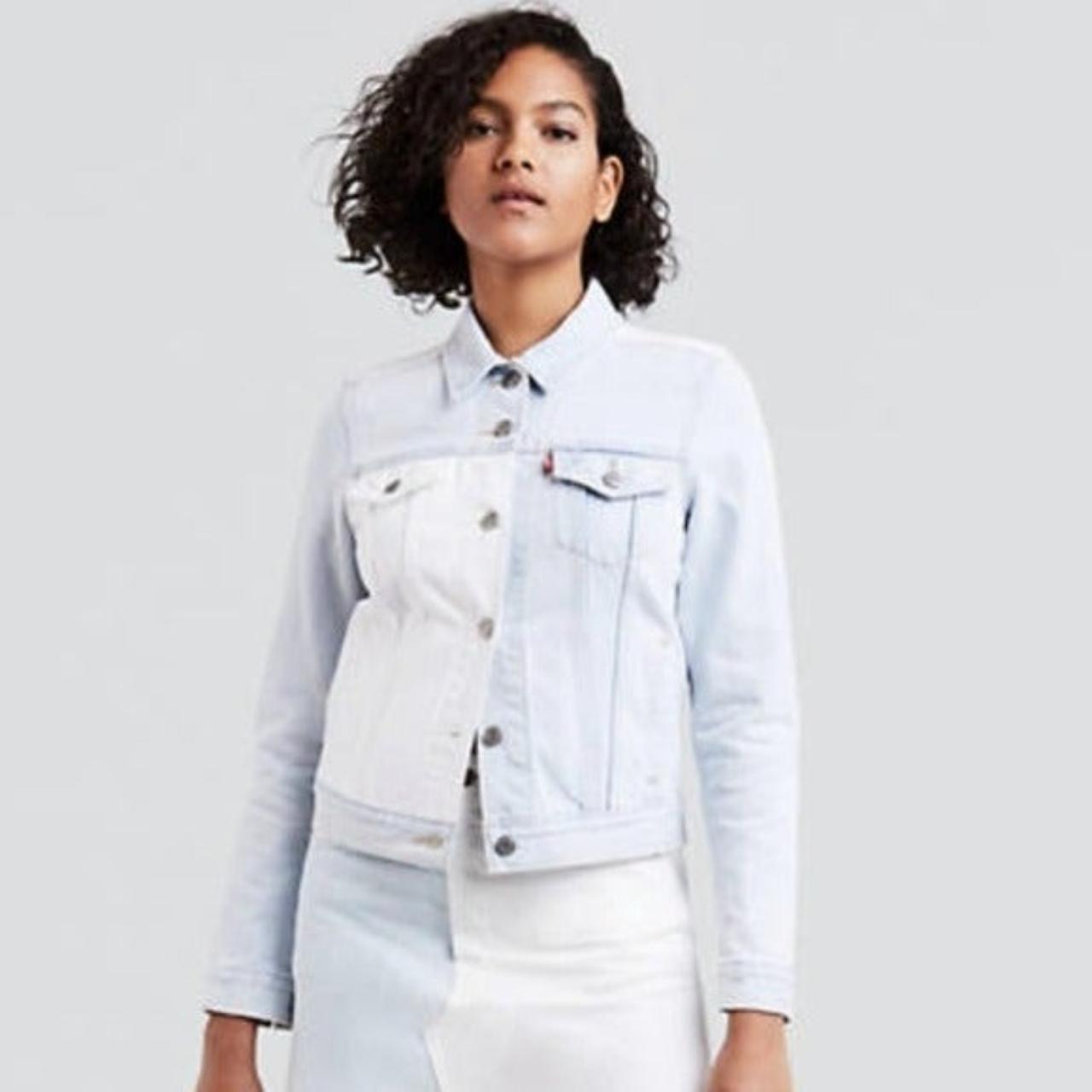 Levi's womens white denim sale jacket