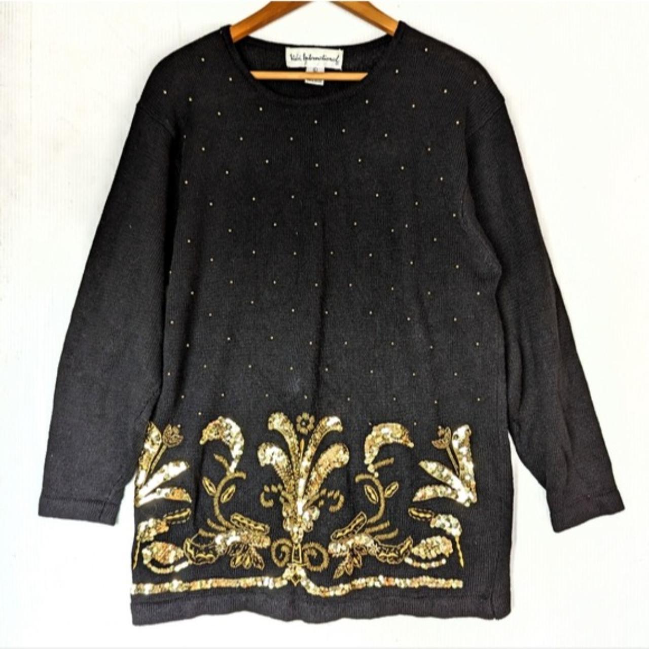 Vintage black knit oversized sweater Perfect for an