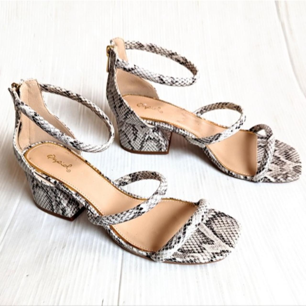 Snakeskin block deals heel sandals