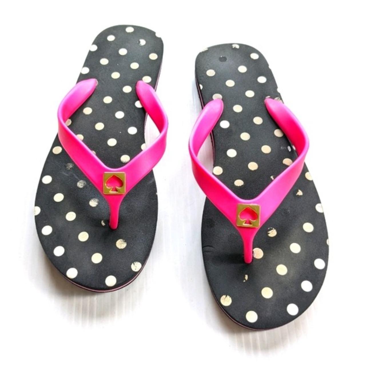 Kate spade flip flops hot sale black