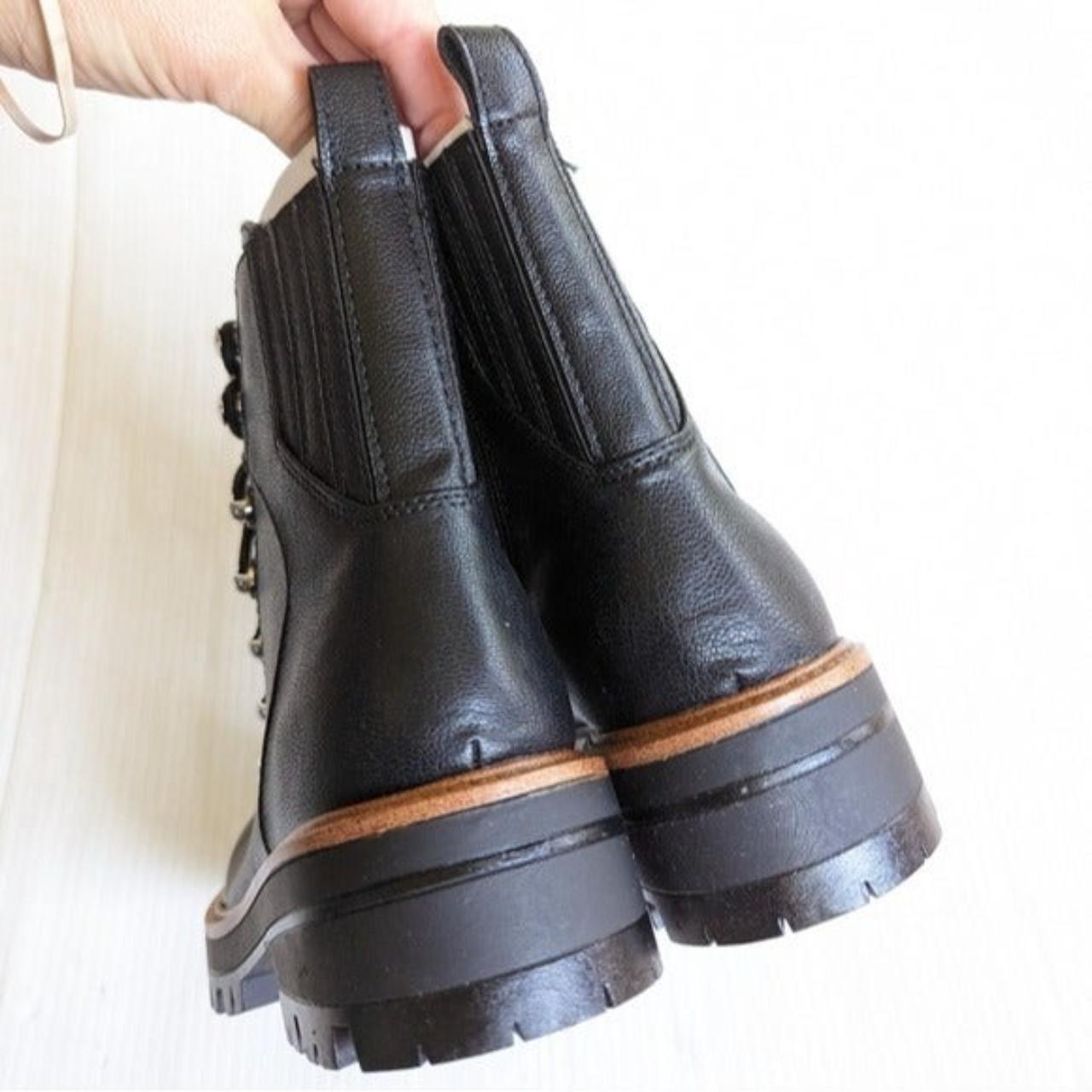 NINE WEST Ivona black lace-up combat boots