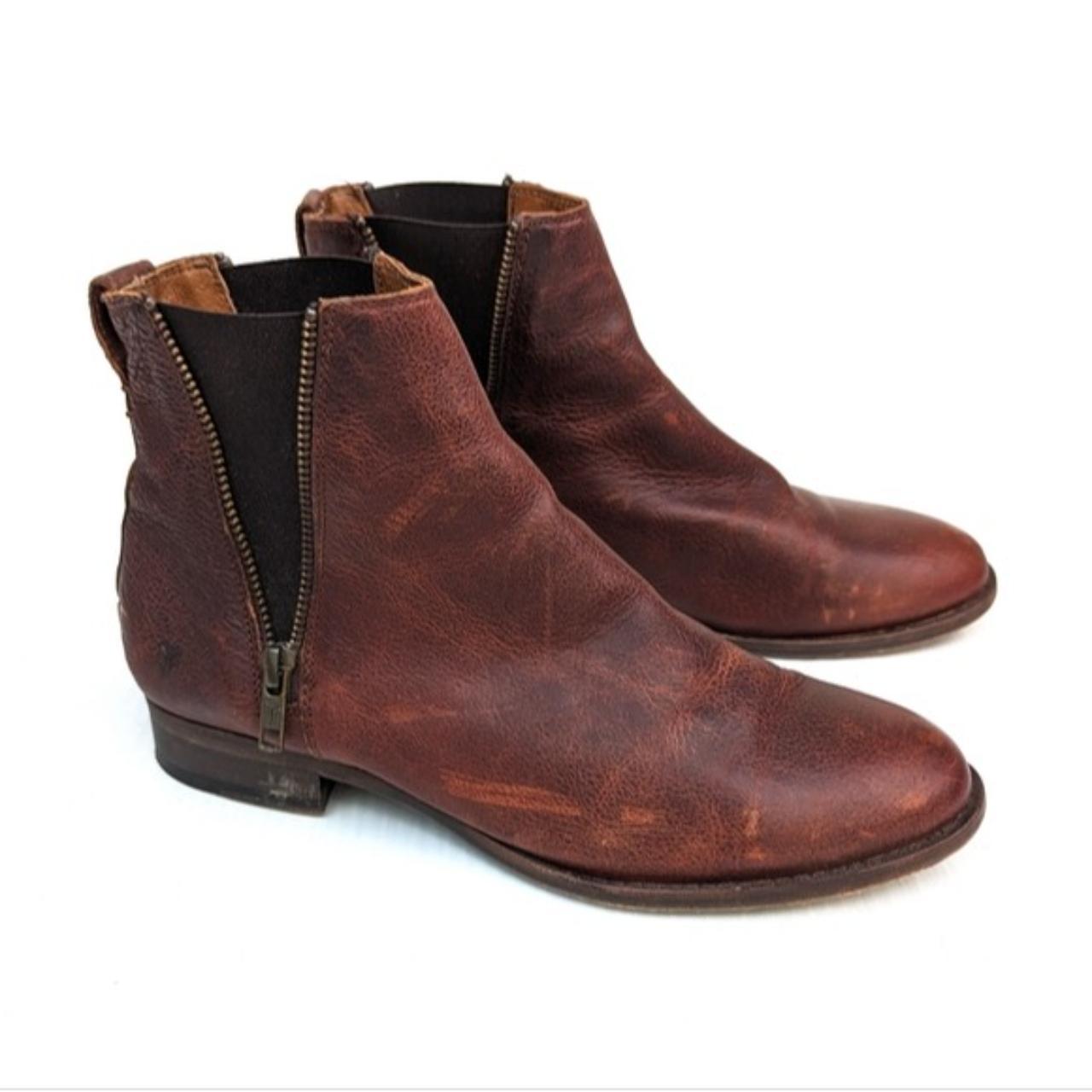 FRYE Carly Double Zip Chelsea Pull on Ankle Boots