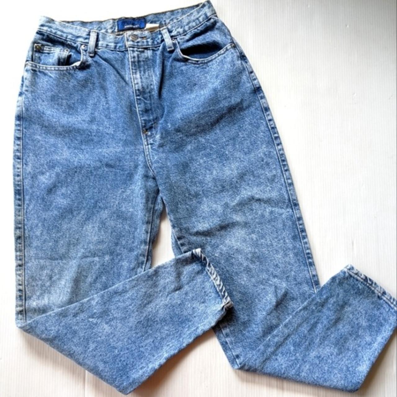 VTG 80s Retro Acid Wash High Waisted Jeans Size 12 - Depop