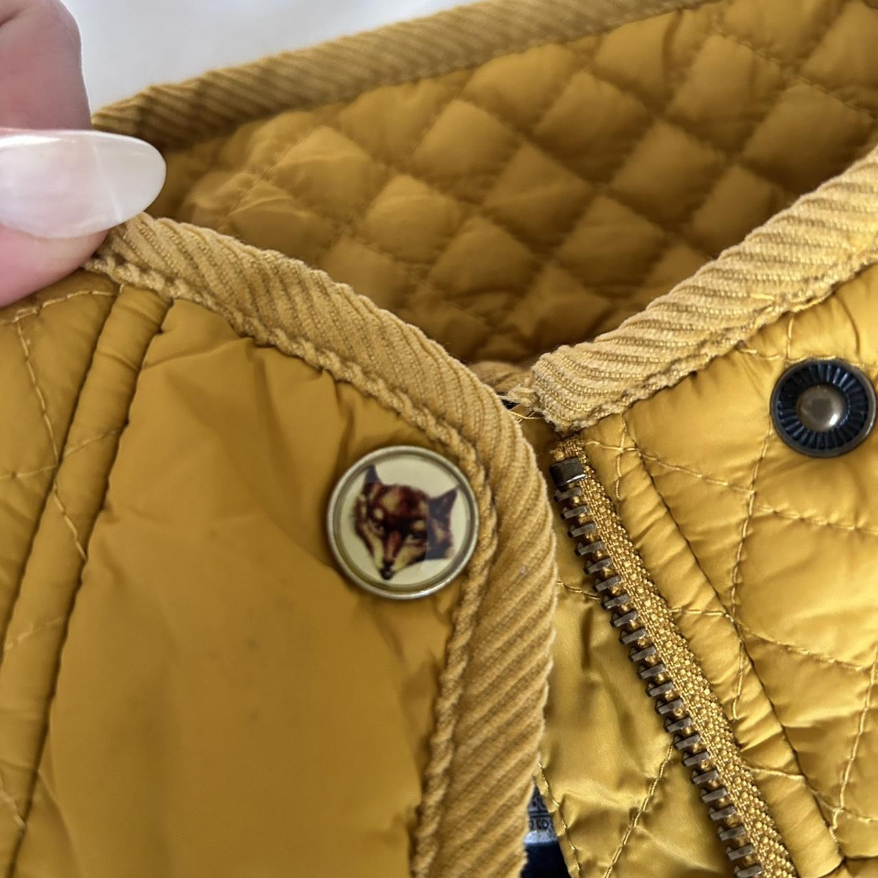 Joules mustard quilted jacket, size 12... Depop