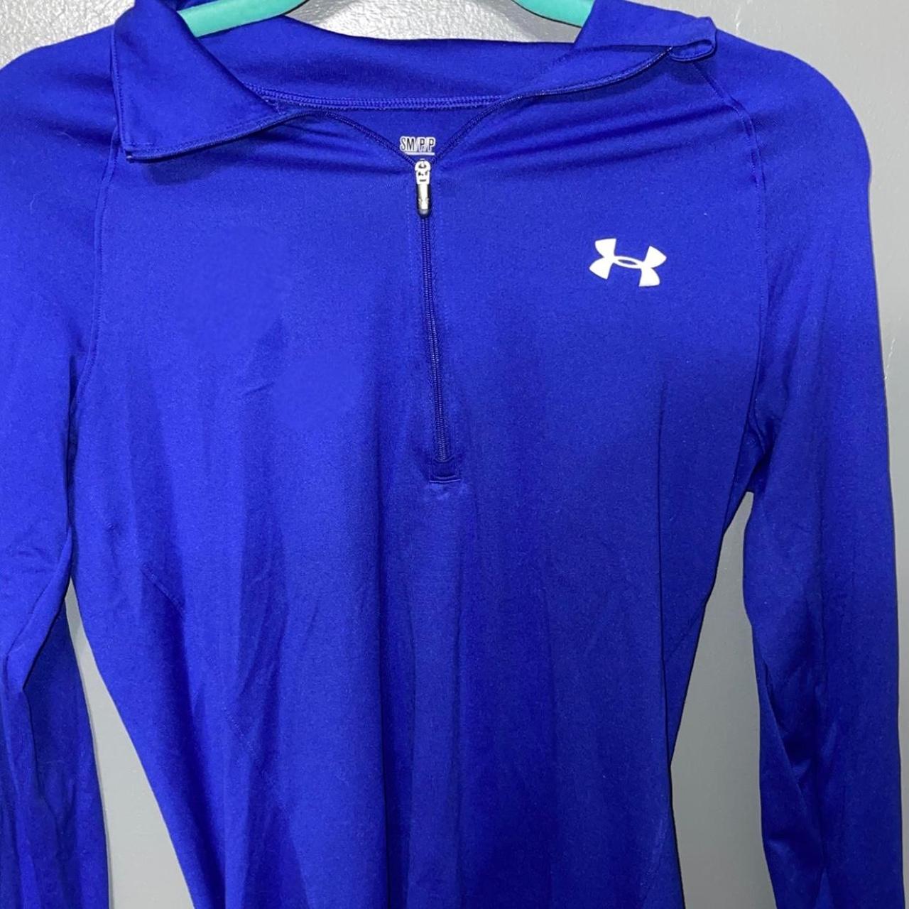 Dark blue under armour semi fitted jacket Womens... - Depop