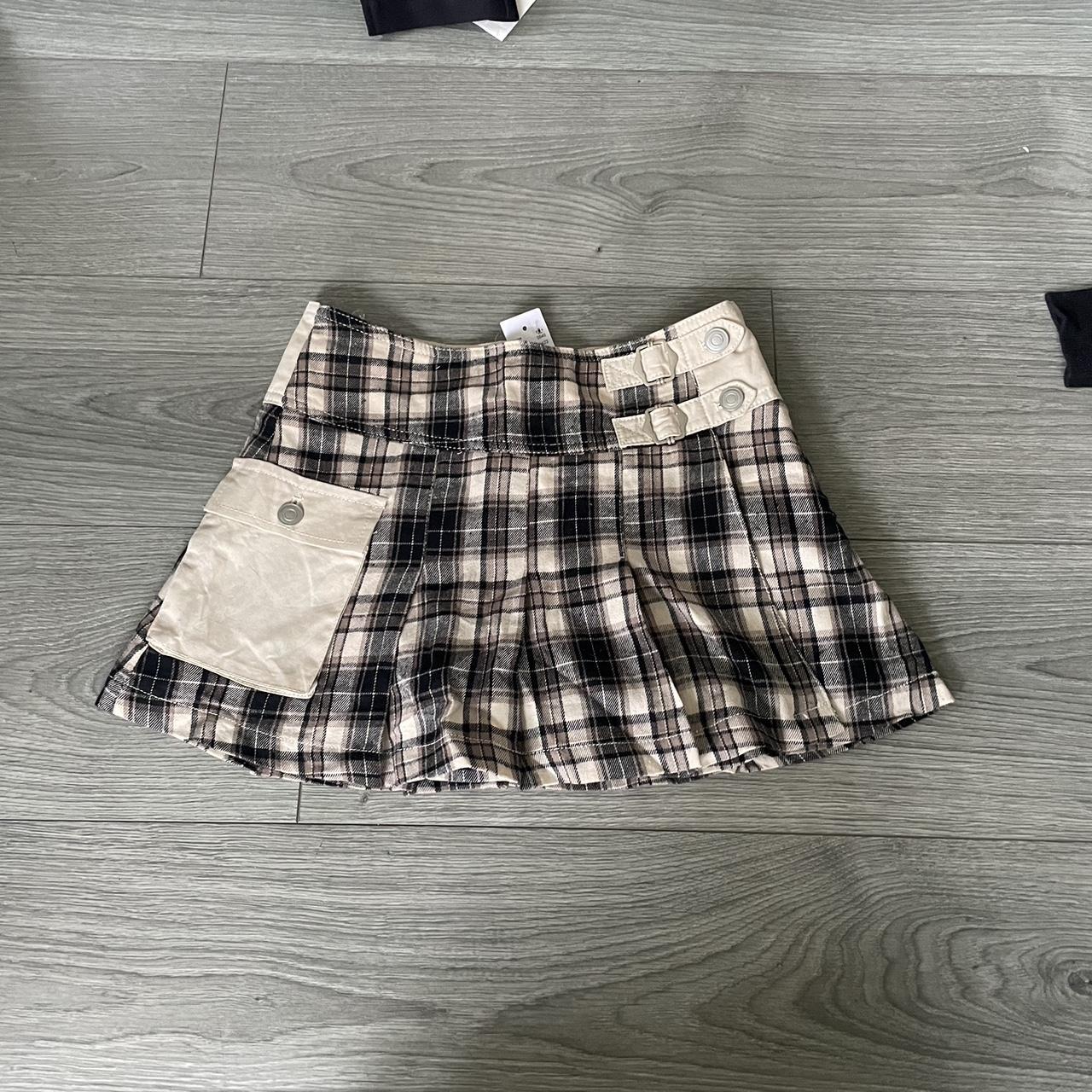 Black and white outlet plaid skirt pacsun