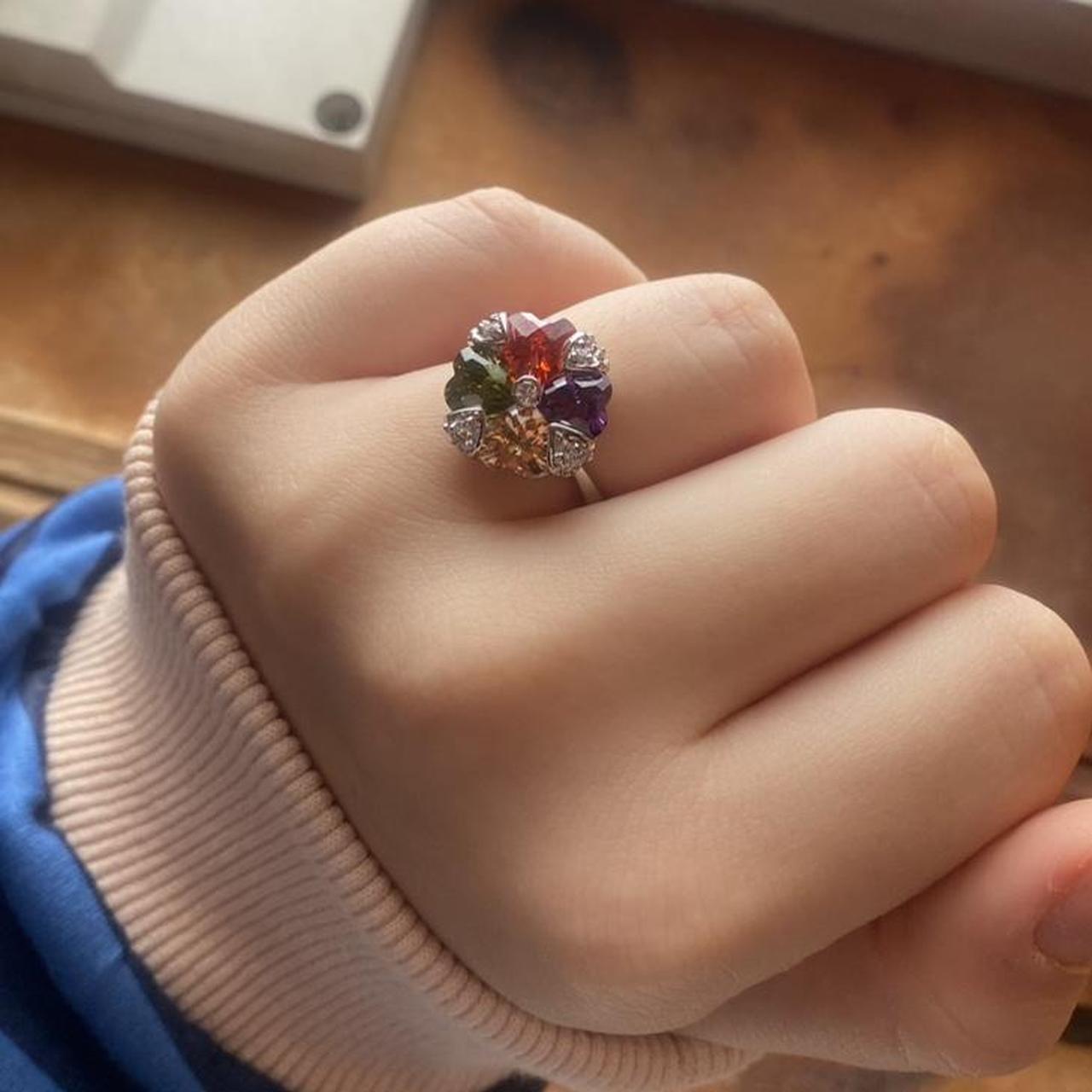 Women's Ring - Multi/Silver – 4 leaf clover multi… - image 1