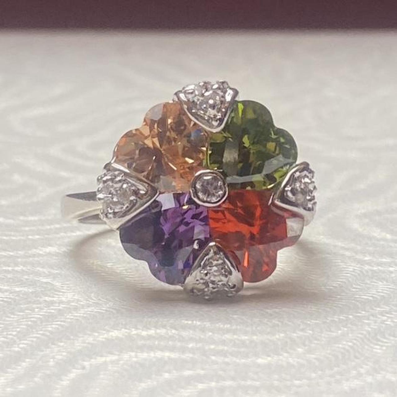 Women's Ring - Multi/Silver – 4 leaf clover multi… - image 5