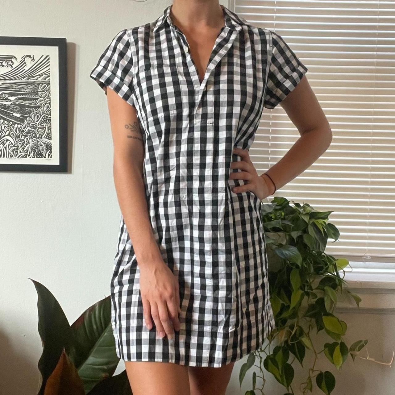 J crew black and white gingham dress best sale