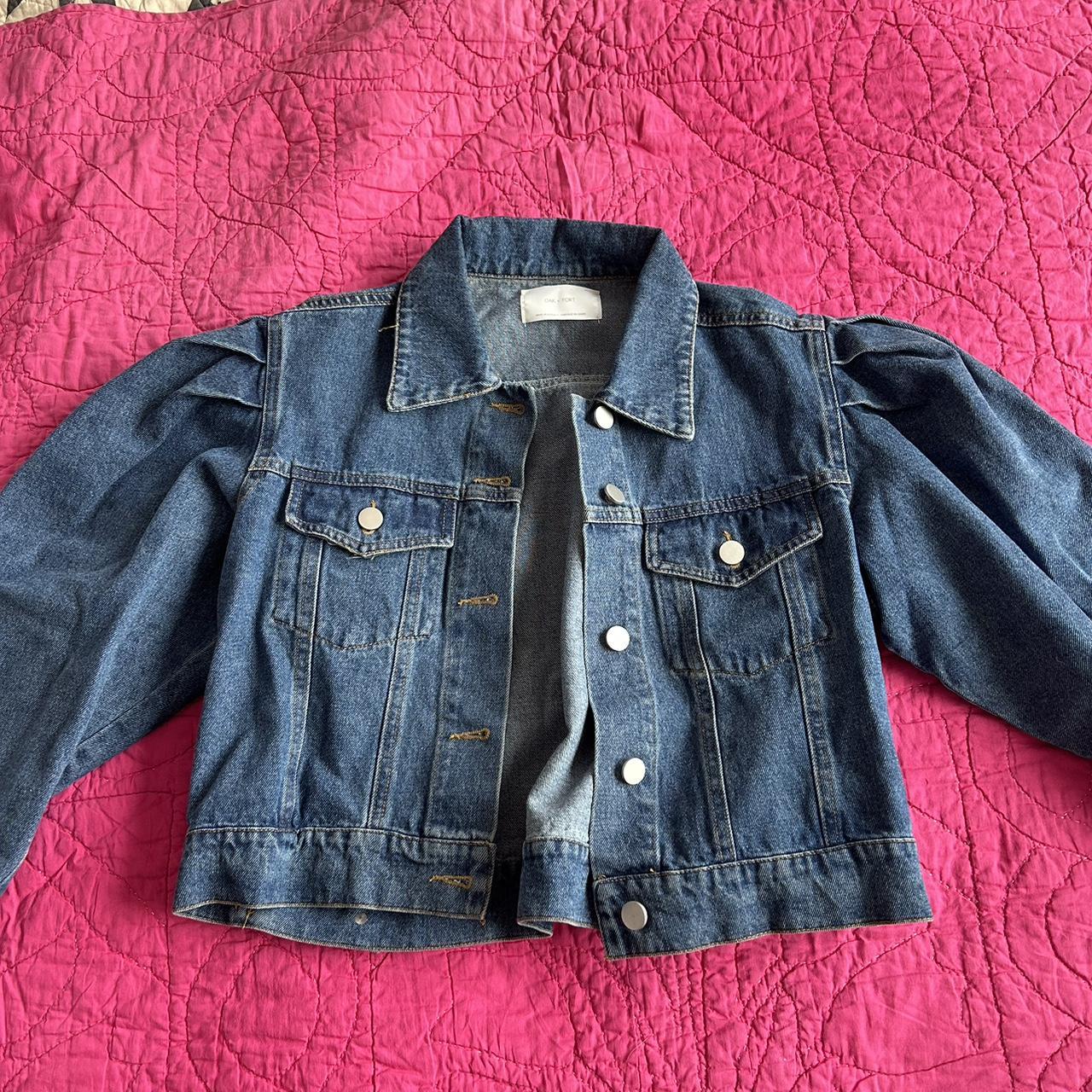 Puffy sleeve denim jacket oak + fort - Depop