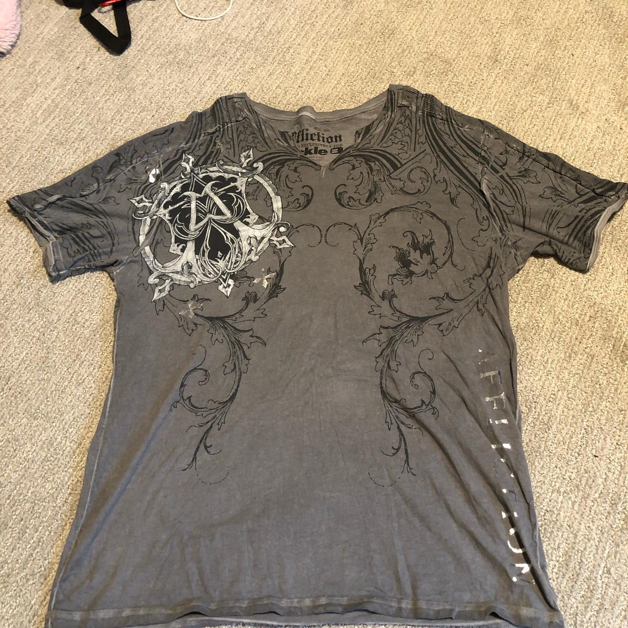 affliction x buckle very rare t shirt... - Depop