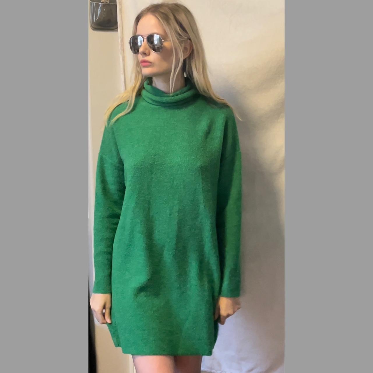 Fashionable oversized turtleneck sweater dress 💚... - Depop