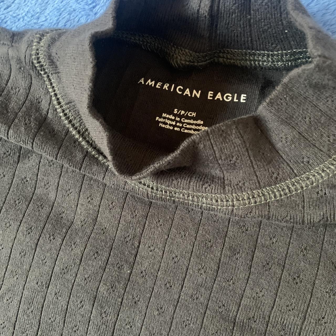 American Eagle Gray Mock Neck Longsleeve -Worn a few... - Depop