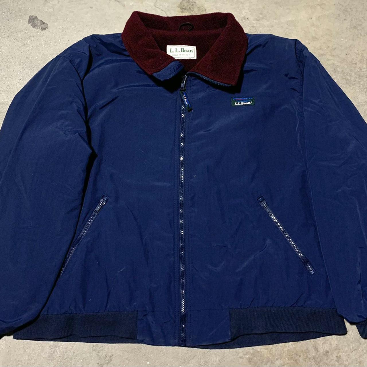 Vintage Navy Blue LLBean Warm-Up Jacket Tag is... - Depop