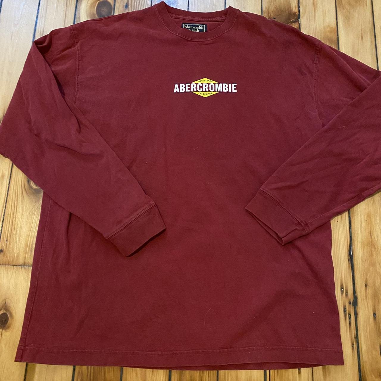 Abercrombie & Fitch Men's T-shirt - Red/Burgundy … - image 3