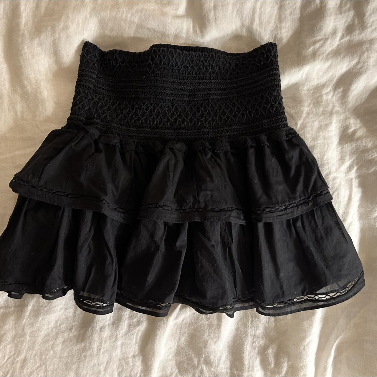 Aritzia Sunday Best Black Linen flounce skirt - Depop