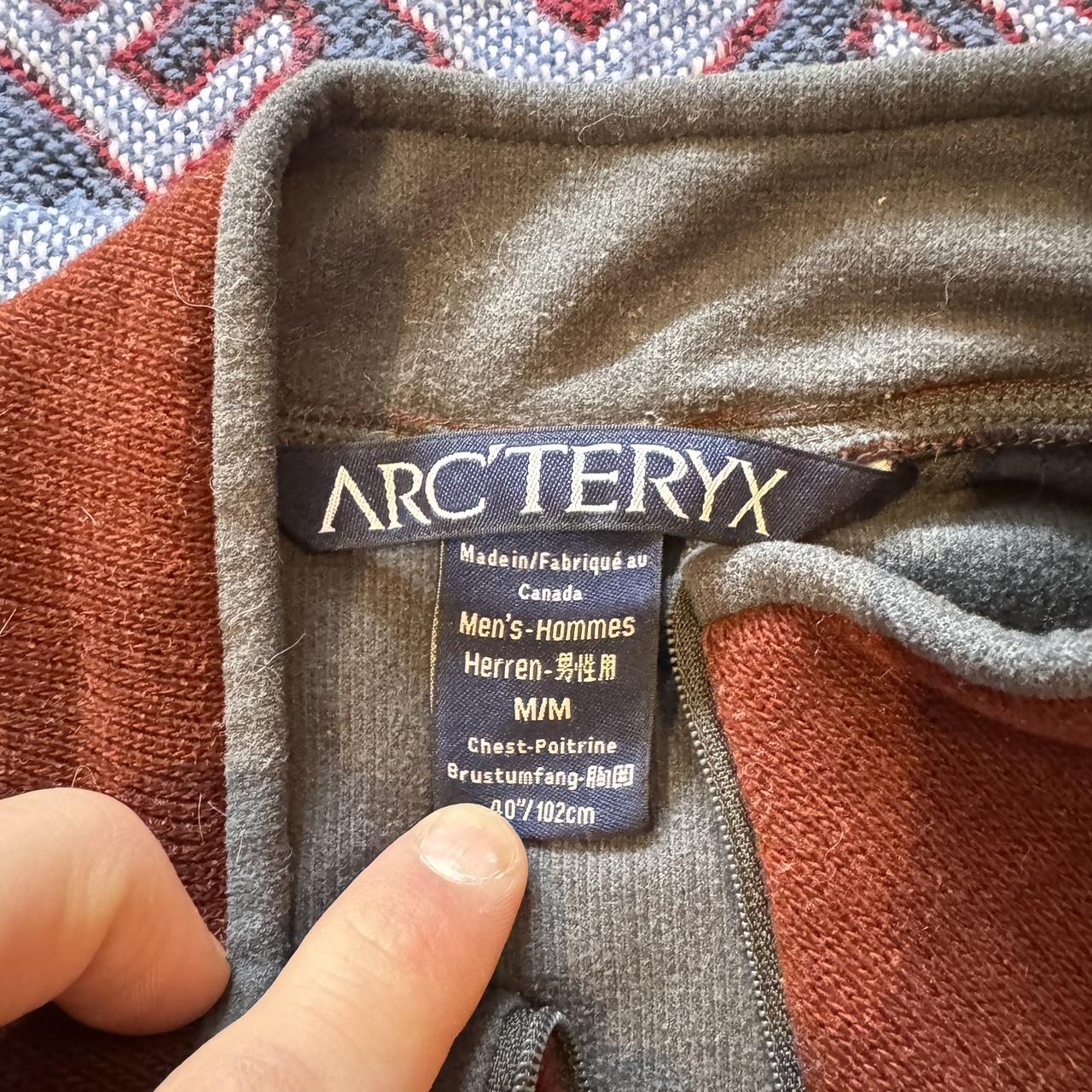 Vintage Arc’teryx red maroon fleece embroidery... - Depop