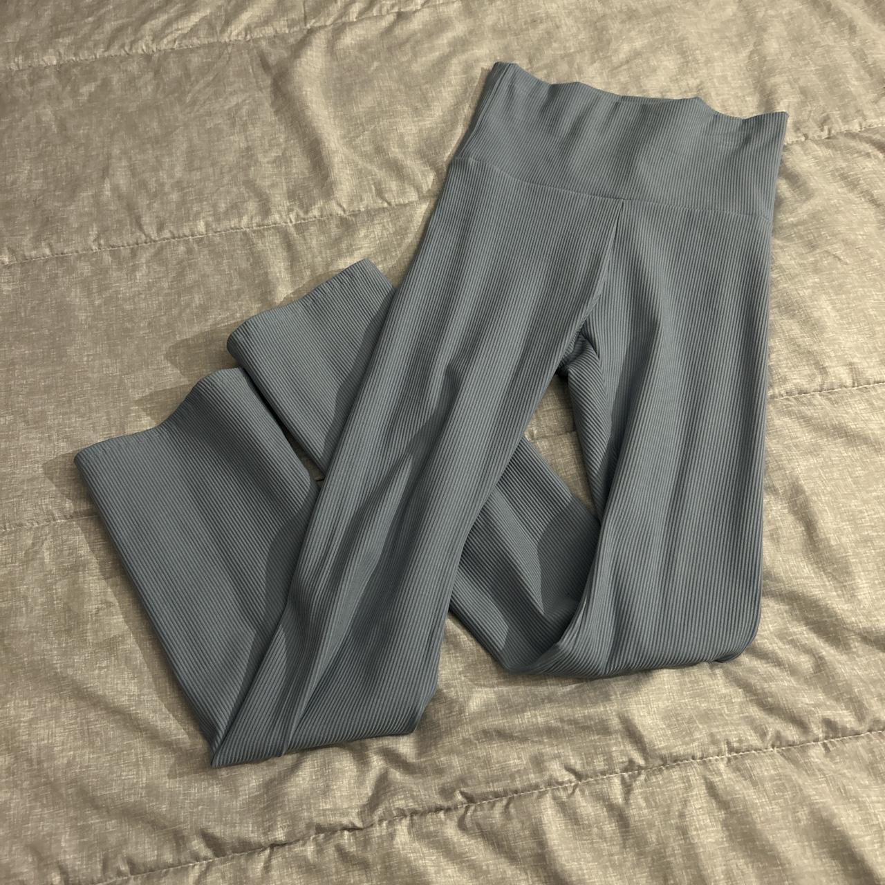 Tight fitted ribbed high waist pants worn twice.... - Depop