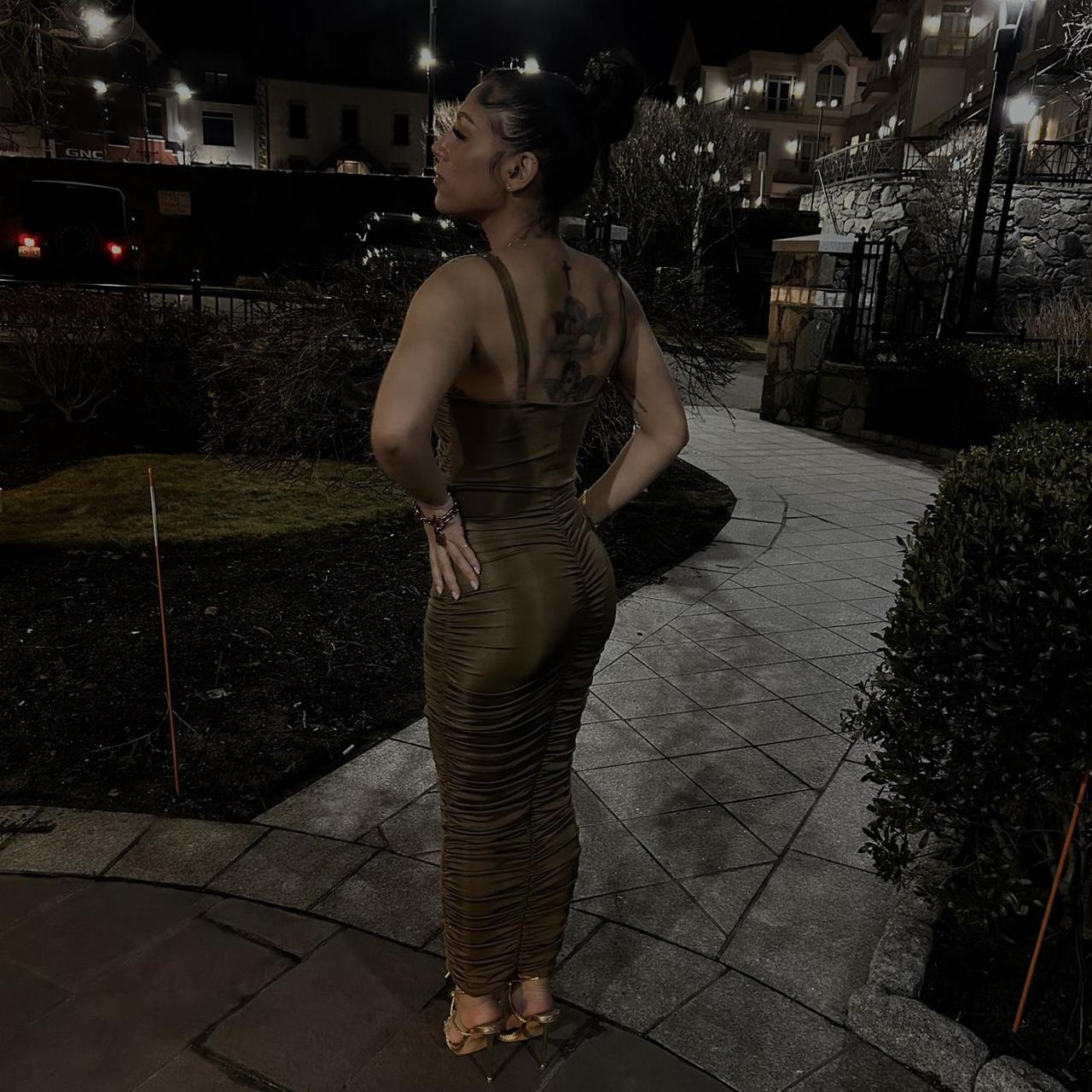 olive green corset dress