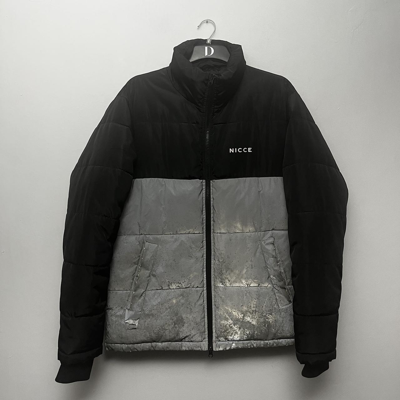 Reflective Nicce black and grey puffer jacket. Size. Depop