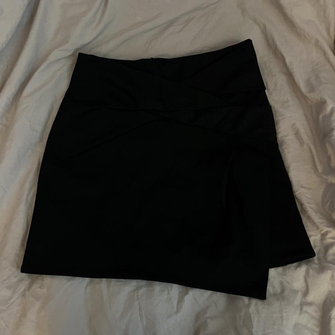 Helmut Lang Asymmetrical Black Mini Skirt Worn Depop