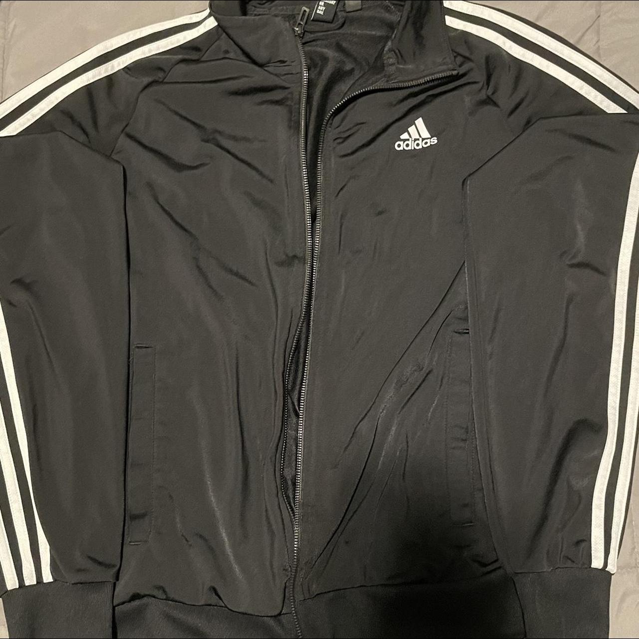 Black adidas track jacket. Size M - Depop