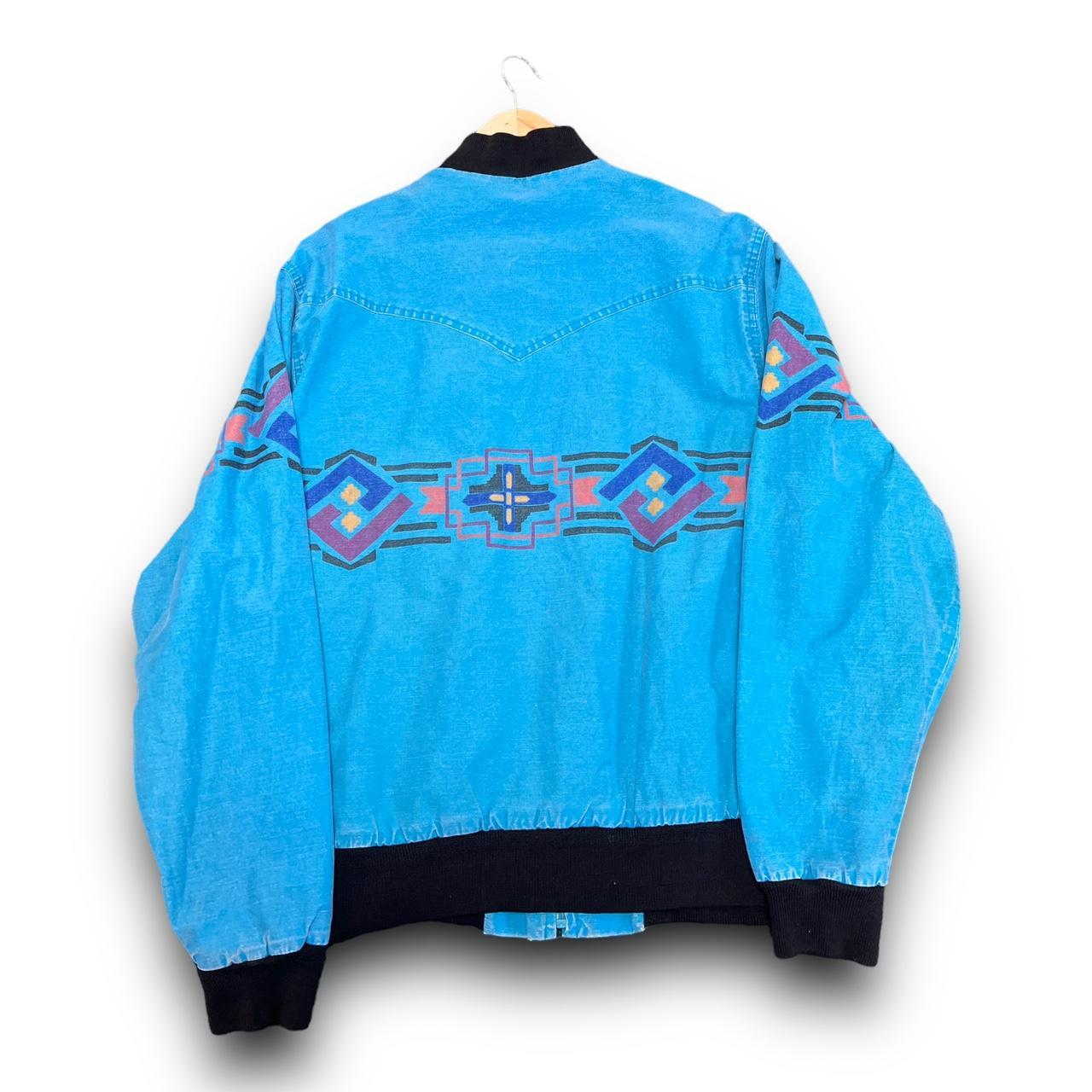 Vintage Wrangler Brushpopper Turquoise Blue Western | Depop