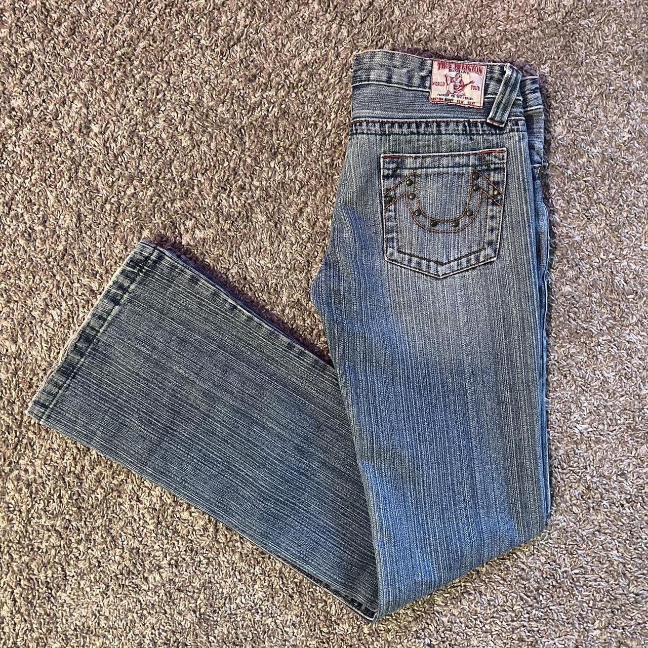 TRUE RELIGION ‘00 low rise vintage jeans studded... - Depop