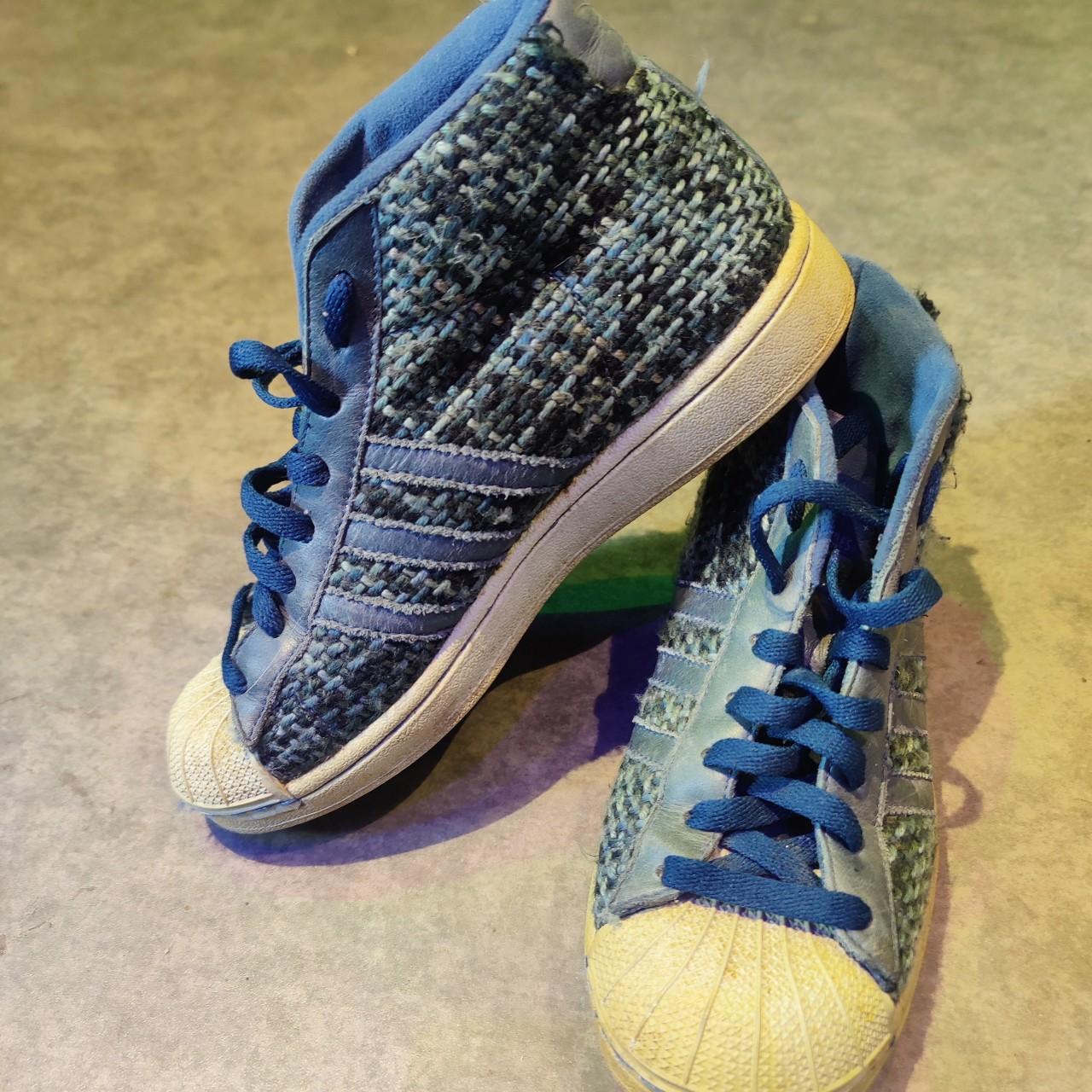Adidas vintage high top Blue tweed Depop