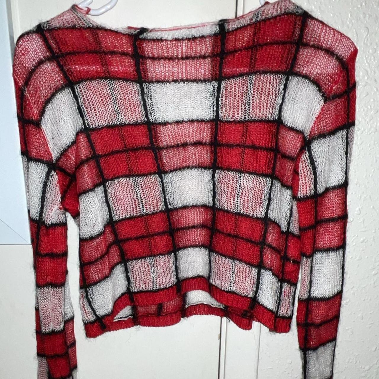 McQ Alexander McQueen Red Check Plaid Knit
