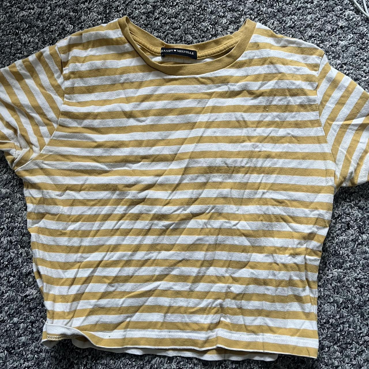 brandy melville yellow striped shirt