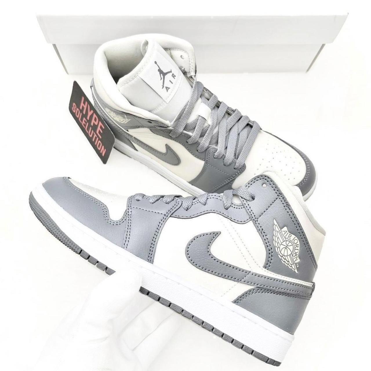 Nike Air Jordan 1 Mid Grey Sail Womens ⭐️sizes Depop 2708