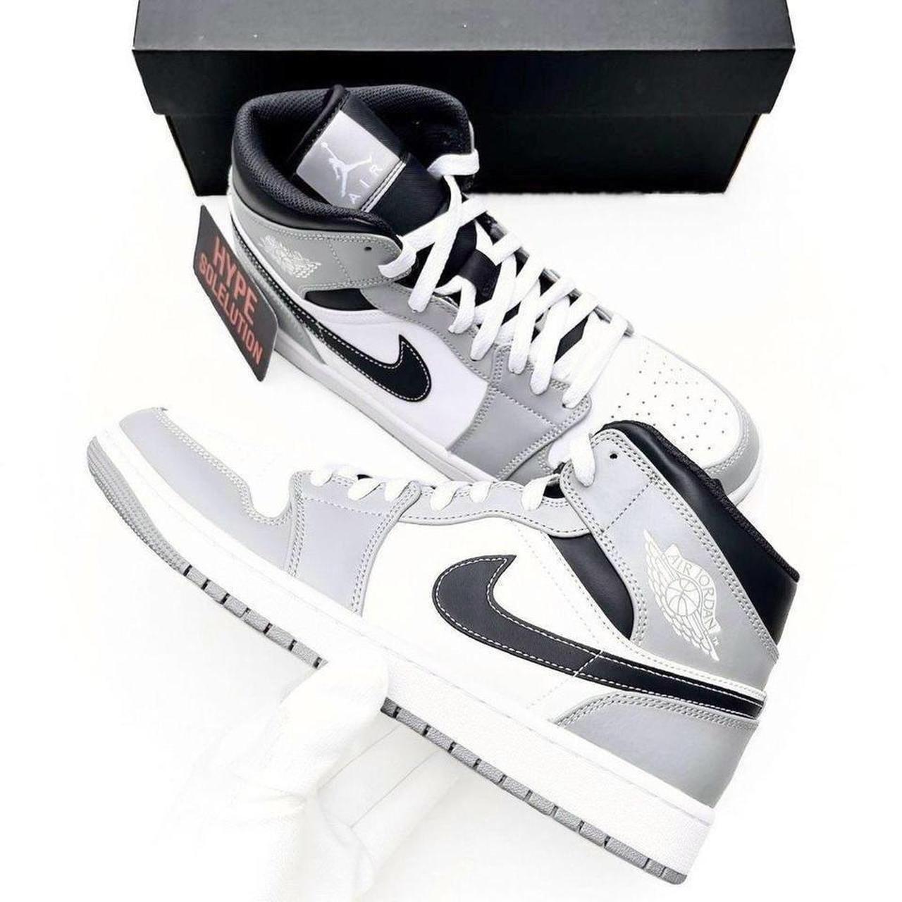 Nike Air Jordan 1 Mid Light Smoke Grey Depop 8085