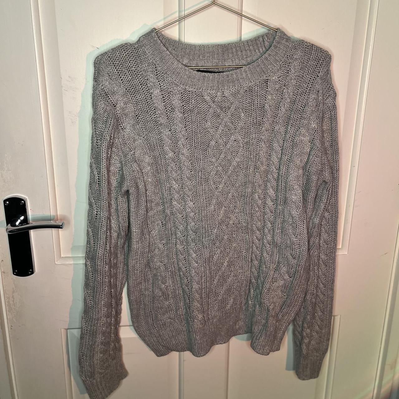 Grey Knit Sweater 🧶 Size 14 🧶 Cosy 🧶 Snug... - Depop