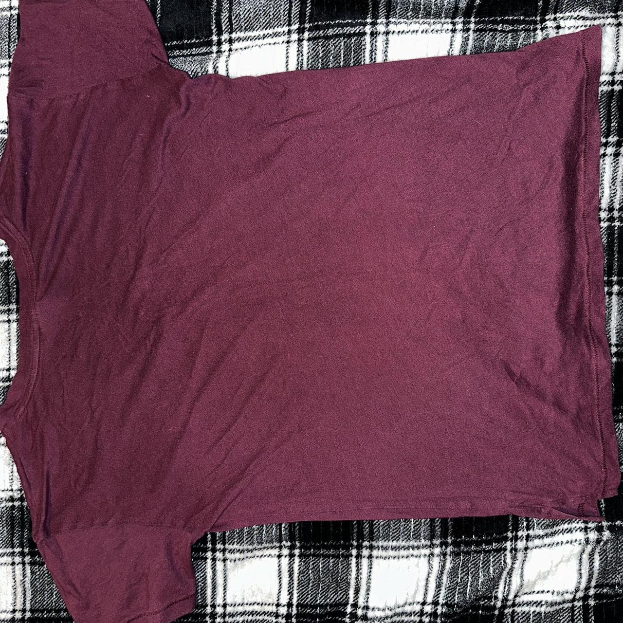 Victoria's Secret Women's Burgundy and Red T-shirt (5)