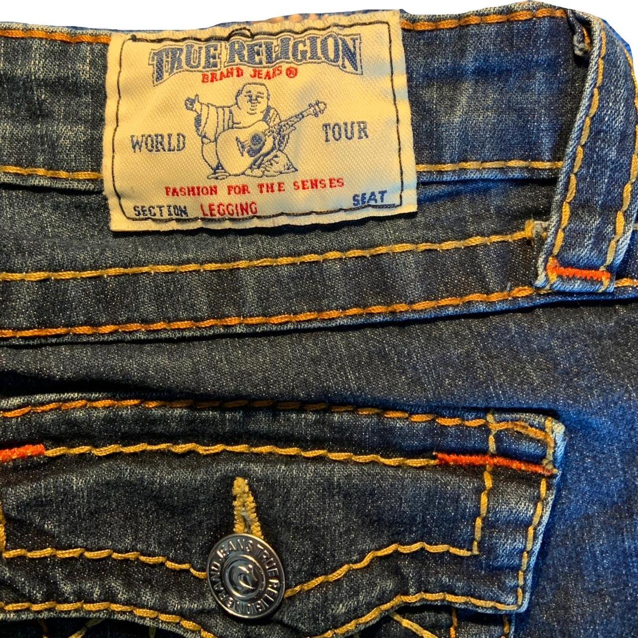 Vintage true religion jeans with amber and yellow... - Depop